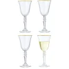 Gifi Verre à vin bord doré 27cl x4| Vaisselle Et Accessoires De Table