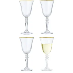 Gifi Verre à vin bord doré 27cl x4| Vaisselle Et Accessoires De Table