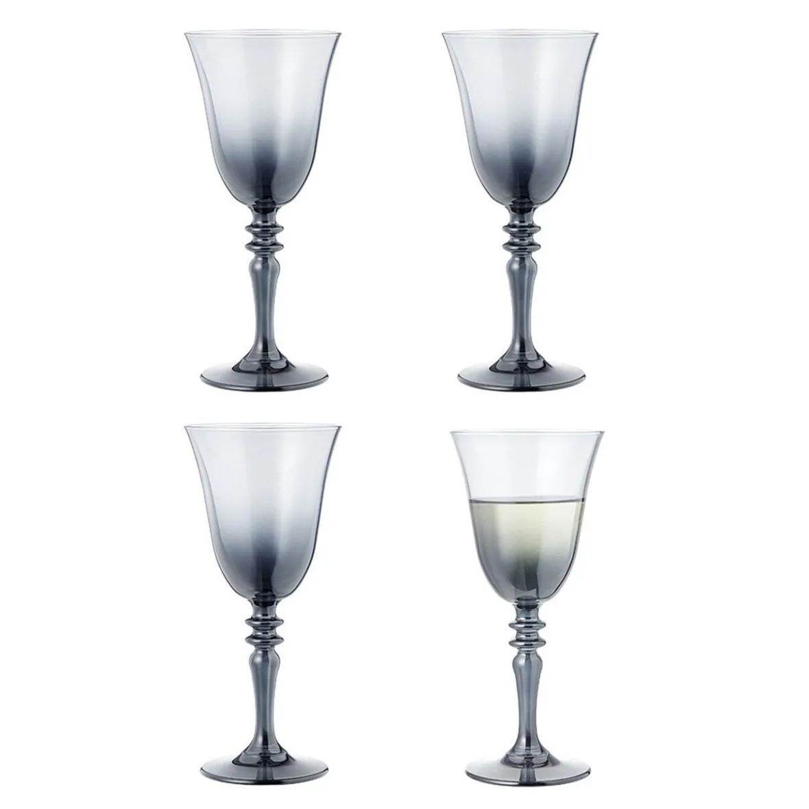 Gifi Verre à vin fumé noir 27cl x4| Vaisselle Et Accessoires De Table
