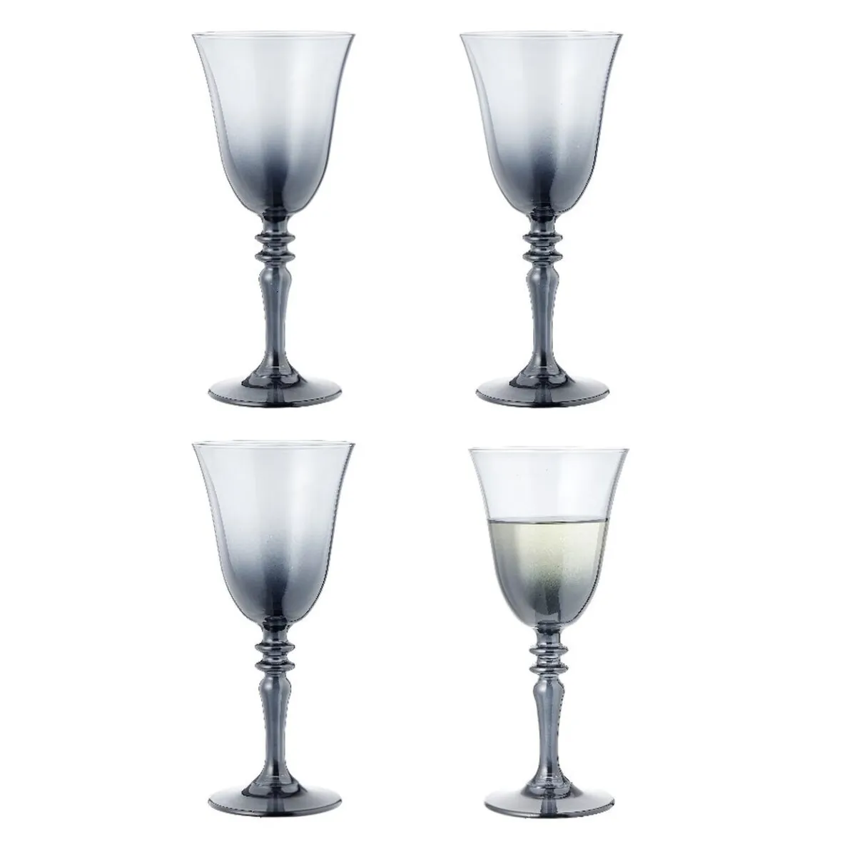 Gifi Verre à vin fumé noir 27cl x4| Vaisselle Et Accessoires De Table