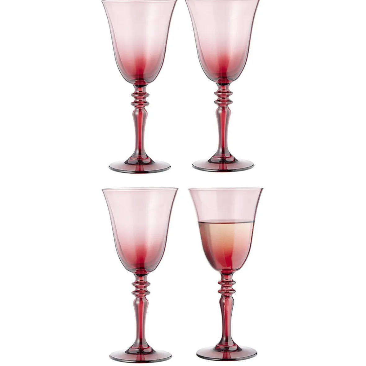 Gifi Verre à vin fumé rouge 27cl x4| Vaisselle Et Accessoires De Table