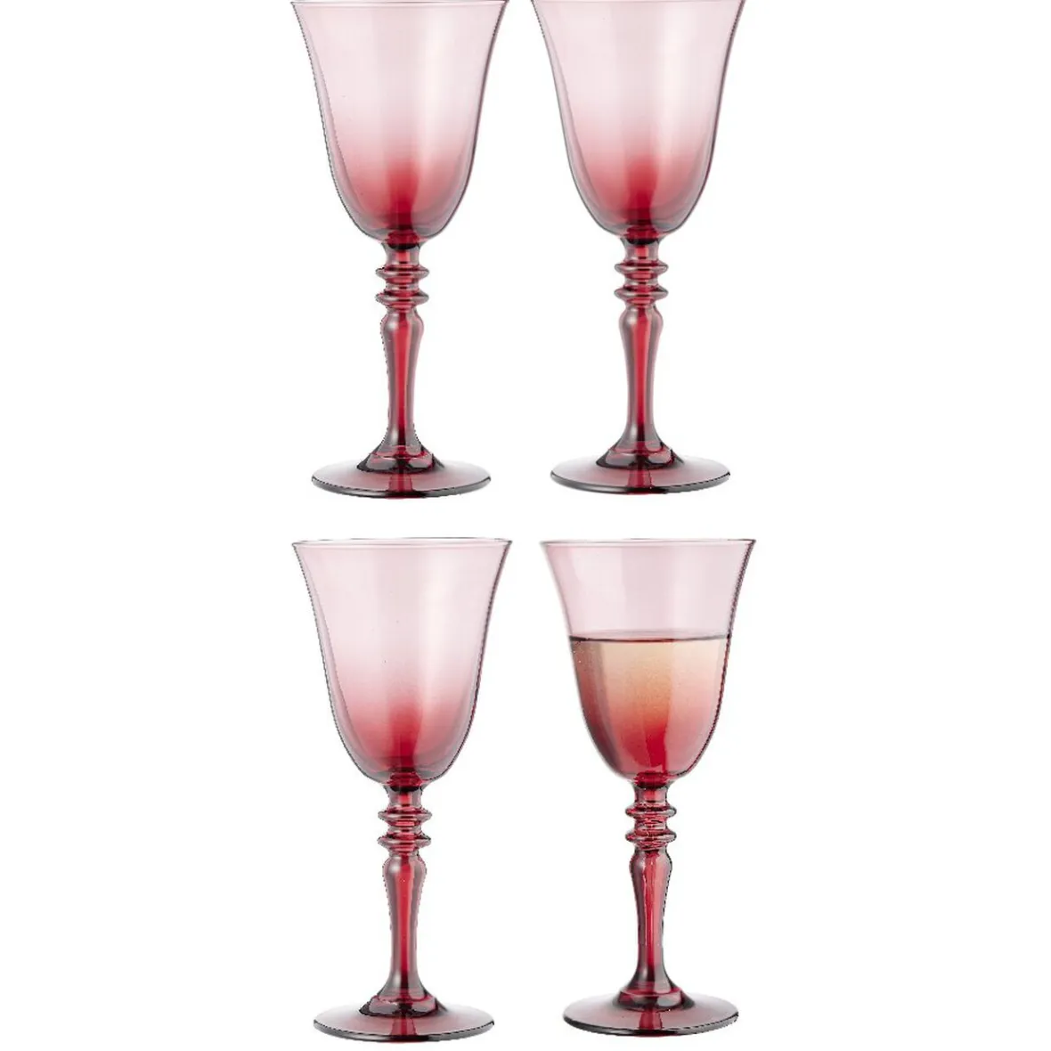 Gifi Verre à vin fumé rouge 27cl x4| Vaisselle Et Accessoires De Table