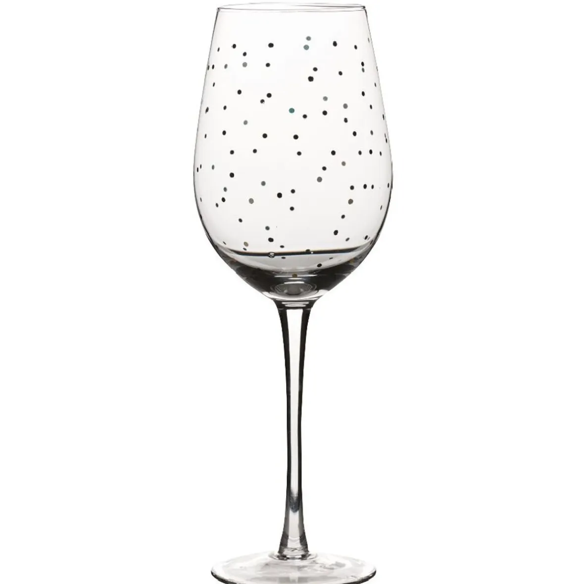 Gifi Verre à vin transparent motif pois| Vaisselle Et Accessoires De Table