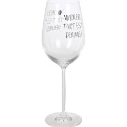 Gifi Verre à vin XL sur pied inscription Vendredi tout est permis ! 75 cl| Vaisselle Et Accessoires De Table