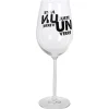 Gifi Verre à vin XL sur pied transparent inscription Juste un verre 75 cl| Vaisselle Et Accessoires De Table