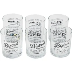 Gifi Verre bas en verre transparent design Bistrot x6| Vaisselle Et Accessoires De Table