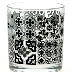 Gifi Verre bas motif carreaux de ciment x 3| Vaisselle Et Accessoires De Table