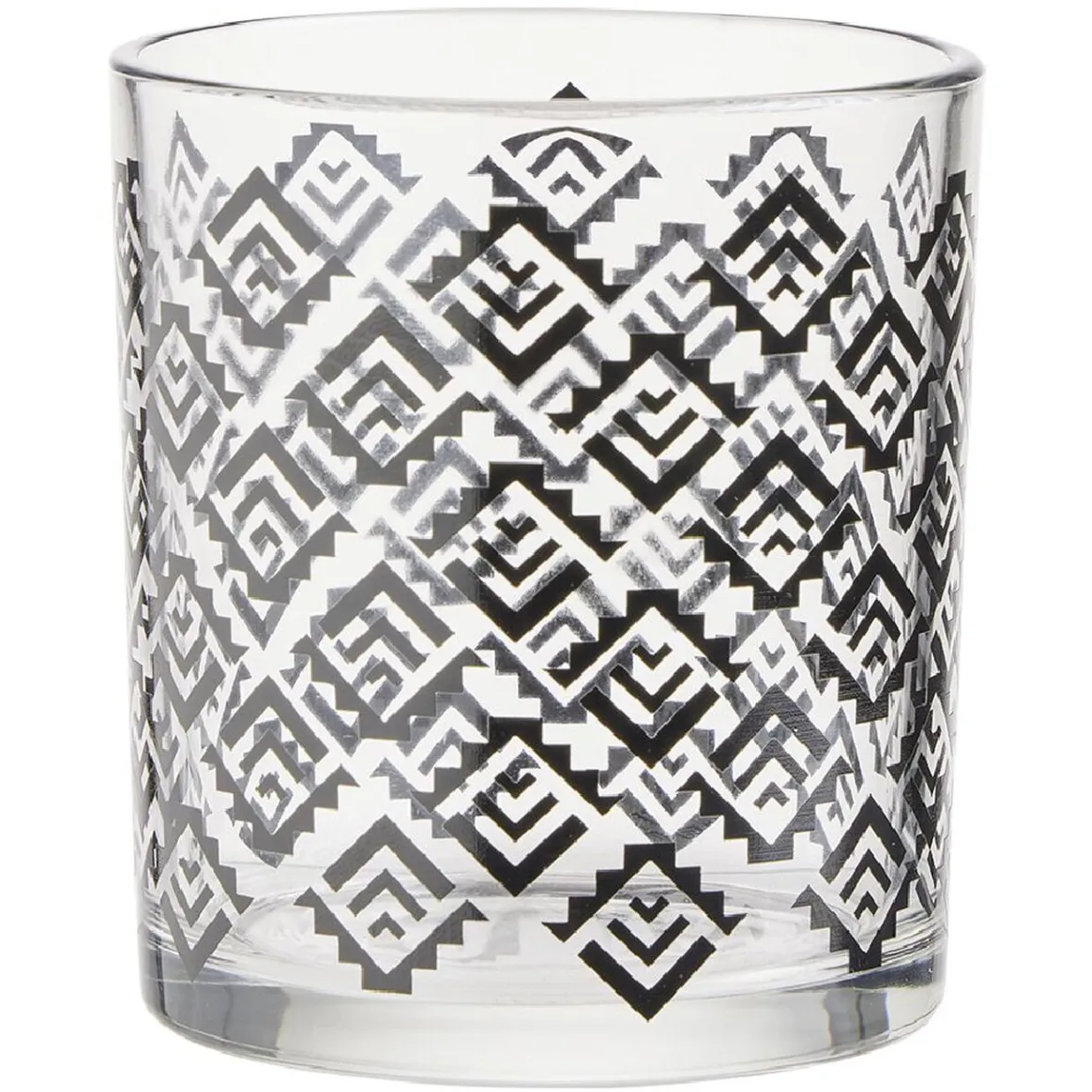 Gifi Verre bas transparent motif ethnique noir 25cl x2| Vaisselle Et Accessoires De Table
