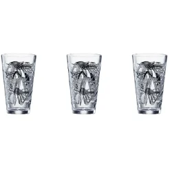Gifi Verre conique bas motif feuillage 32,5 cl x3| Vaisselle Et Accessoires De Table
