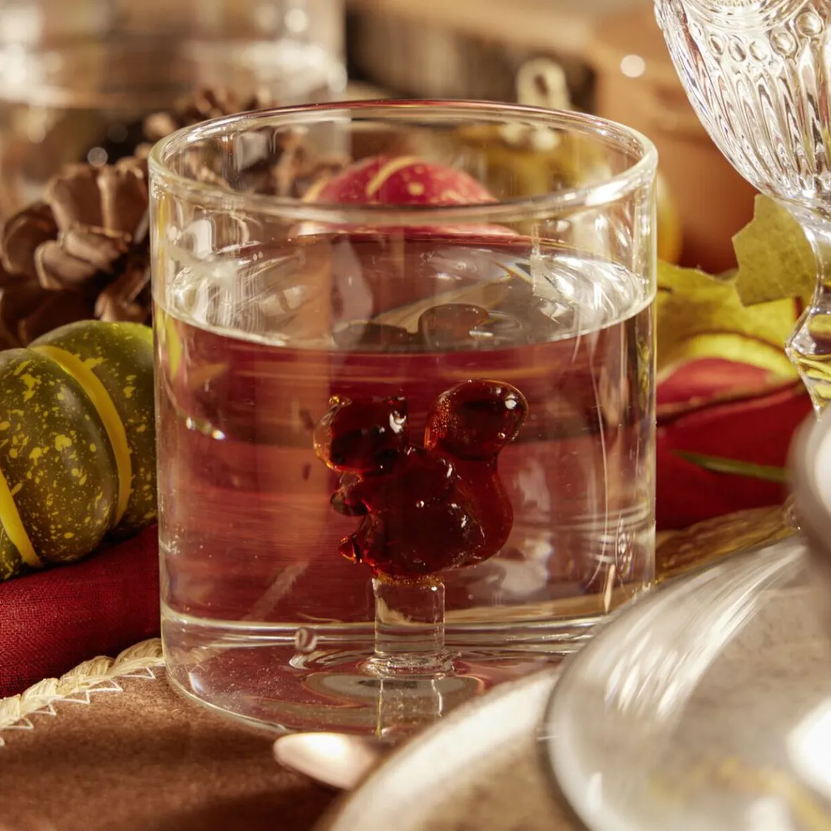 Gifi Verre décor écureuil 350ml Ø8xH8,5cm| Vaisselle Et Accessoires De Table