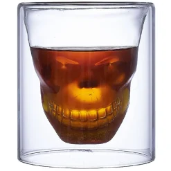 Gifi Verre double paroi Halloween tête de mort 25cl| Vaisselle Et Accessoires De Table