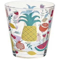 Gifi Verre gobelet transparent déco fruits exotiques x 3| Vaisselle Et Accessoires De Table