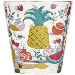 Gifi Verre gobelet transparent déco fruits exotiques x 3| Vaisselle Et Accessoires De Table