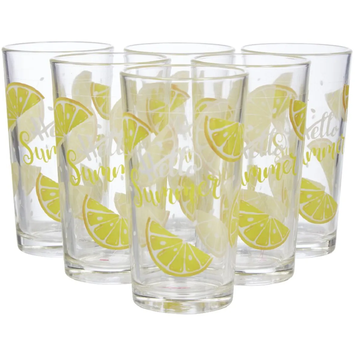 Gifi Verre haut citron Hello Summer x 6| Vaisselle Et Accessoires De Table