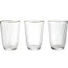 Vaisselle Et Accessoires De Table<Gifi Verre haut strié bord doré 39,5cl Ø8,5cm H12cm