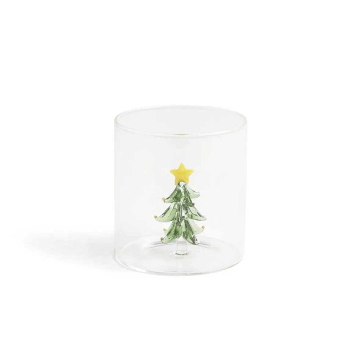Gifi Verre Noël transparent avec centre sapin 3D Ø8xH8,5cm| Vaisselle Et Accessoires De Table