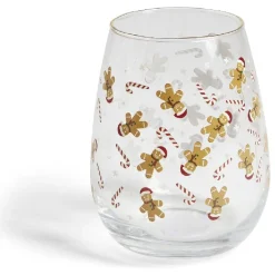 Gifi Verre transparent motif Noël doré 46cl - 2 modèles| Vaisselle Et Accessoires De Table