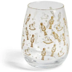 Gifi Verre transparent motif Noël doré 46cl - 2 modèles| Vaisselle Et Accessoires De Table
