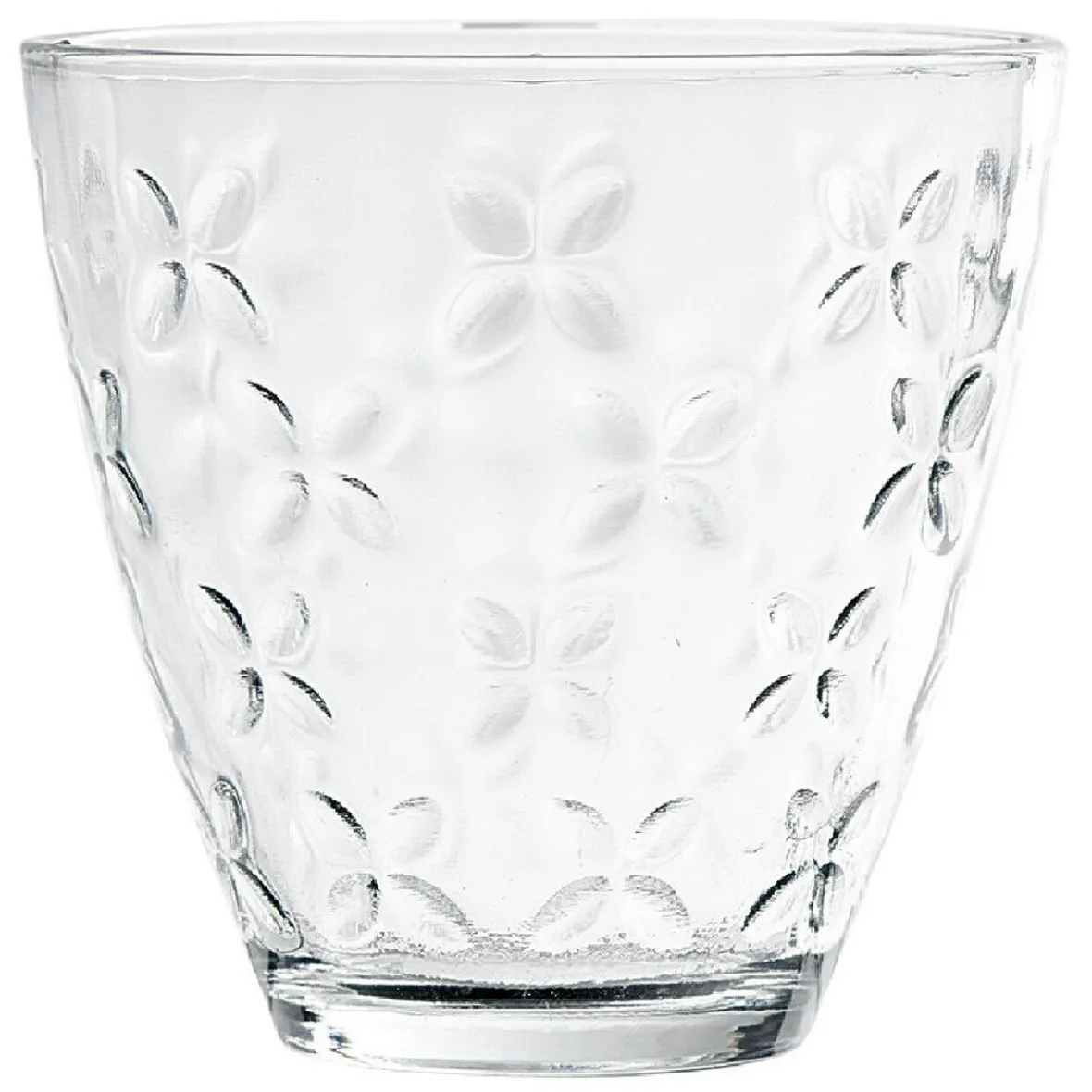 Gifi Verre transparent motif relief fleur x12| Vaisselle Et Accessoires De Table