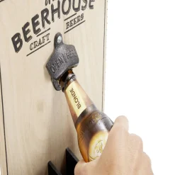 Gifi Verres à bière 50cl x2 avec support décapsuleur et 2 sous verres| Vaisselle Et Accessoires De Table